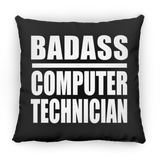 Badass Computer Technician - Throw Pillow Black