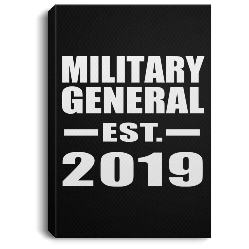 Military General Established EST. 2019 - Canvas Portrait
