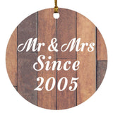 19th Anniversary Mr & Mrs Since 2005 - Circle Ornament E