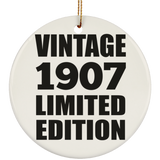 117th Birthday Vintage 1907 Limited Edition - Circle Ornament