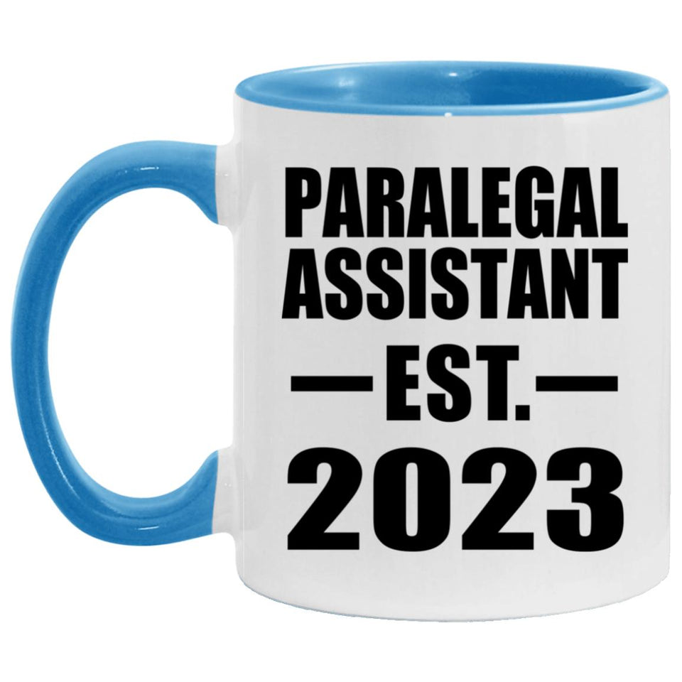 Paralegal Assistant Established EST. 2023 - 11oz Accent Mug Blue