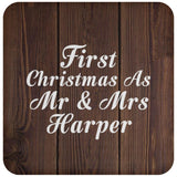 First Christmas As Mr & Mrs Harper - Drink Coaster D