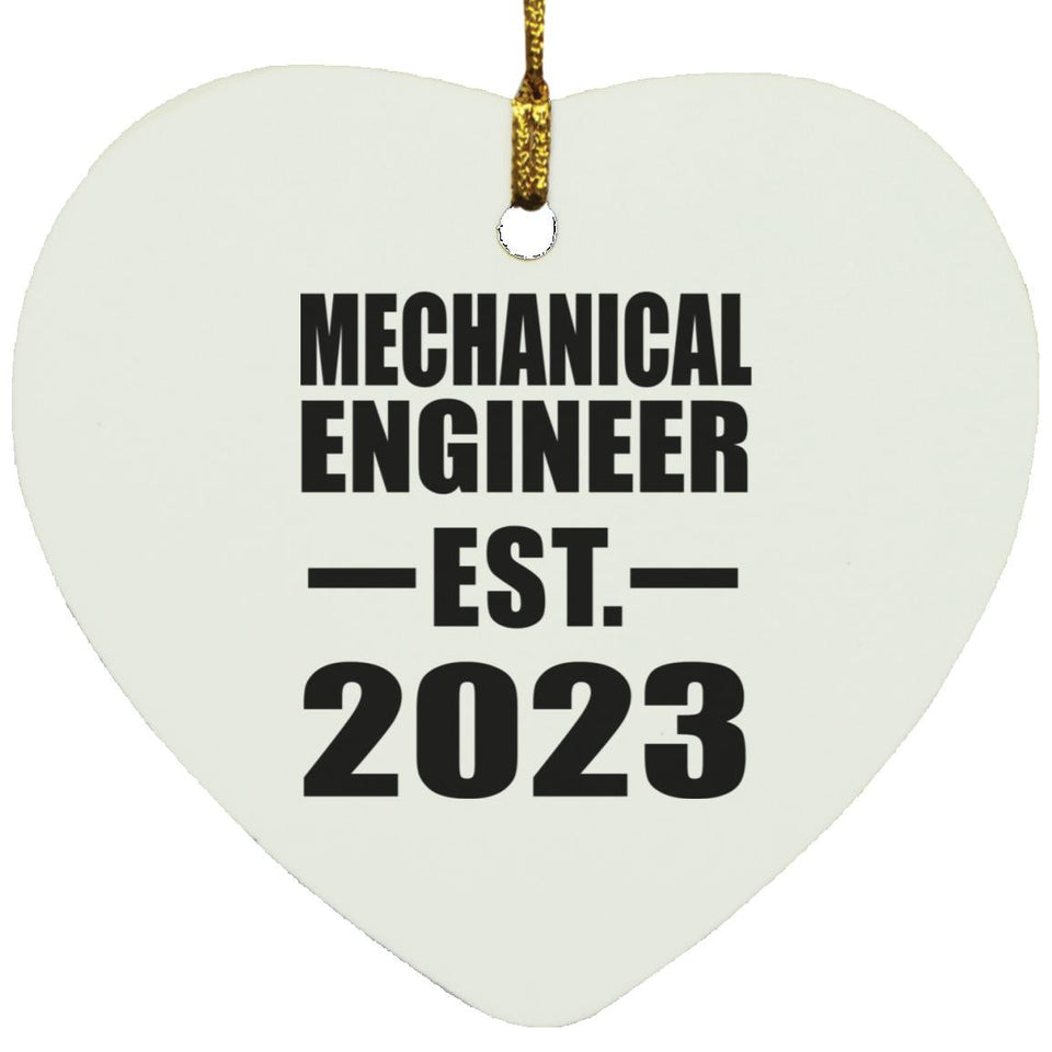 Mechanical Engineer Established EST. 2023 - Heart Ornament