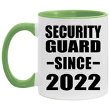 Security Guard Since 2022 - 11oz Accent Mug Green