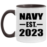 Navy Established EST. 2023 - 11oz Accent Mug Black