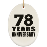 78th Anniversary 78 Years - Oval Ornament