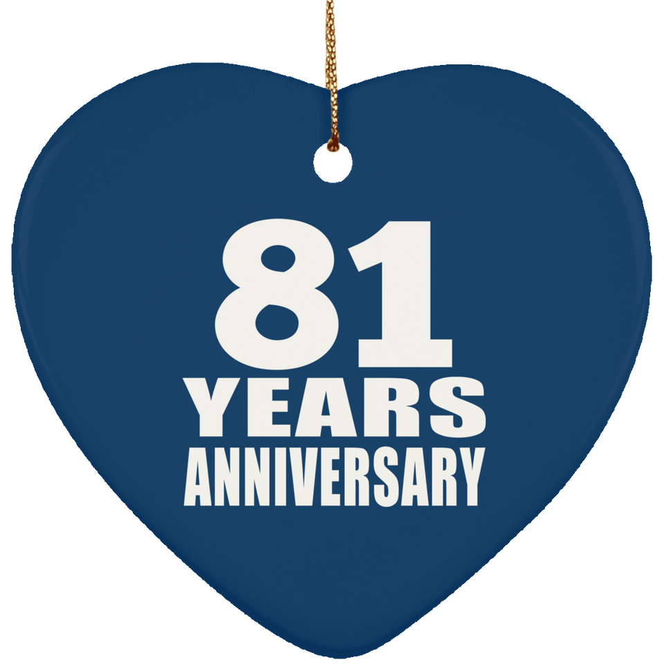 81st Anniversary 81 Years - Heart Ornament