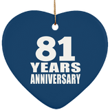 81st Anniversary 81 Years - Heart Ornament