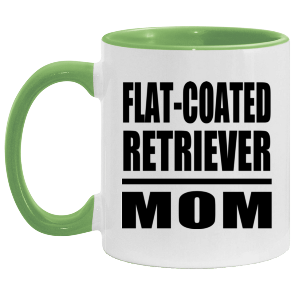 Flat-Coated Retriever Mom - 11oz Accent Mug Green