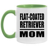 Flat-Coated Retriever Mom - 11oz Accent Mug Green
