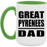Great Pyrenees Dad - 15oz Accent Mug Green