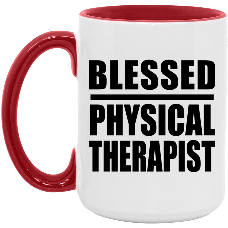 Blessed Physical Therapist - 15oz Accent Mug Red