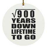 30th Anniversary Square Root of 900 Years Lifetime To Go - Circle Ornament