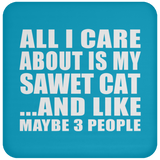 All I Care About Is My Sawet Cat - Drink Coaster