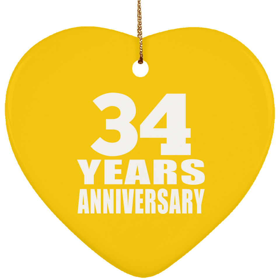 34th Anniversary 34 Years - Heart Ornament