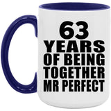 63rd Anniversary 63 Years Of Being Mr Perfect - 15oz Accent Mug Purple