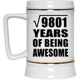 99th Birthday Square Root of 9801 Years of Being Awesome - Beer Stein