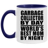 Garbage Collector By Day World's Best Mom By Night - 11oz Accent Mug Purple