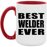 Best Welder Ever - 15oz Accent Mug Red