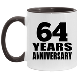 64th Anniversary 64 Years - 11oz Accent Mug Black