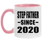 Step Father Since 2020 - 11oz Accent Mug Pink