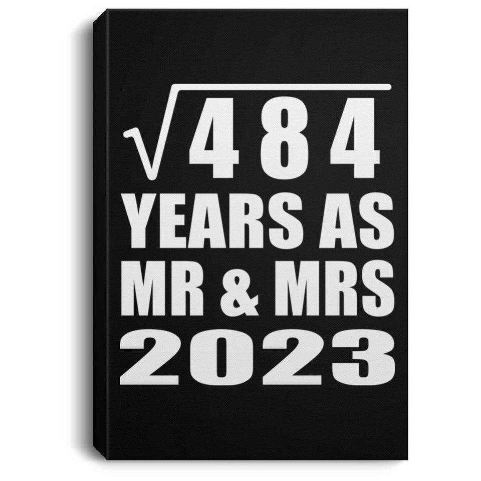 22nd Anniversary Square Root of 484 Years As Mr & Mrs 2023 - Canvas Portrait