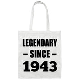 81st Birthday Legendary Since 1943 - Tote Bag White
