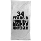 Happy 34th Anniversary 34 Years & Counting - Hand Towel