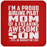 Proud Airline Pilot Mom Of Awesome Son - Drink Coaster