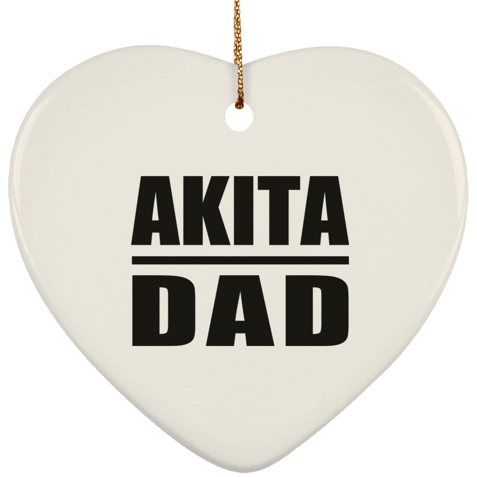 Akita Dad - Heart Ornament