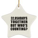90th Anniversary 32,850 Days Together But Who's Counting - Star Ornament