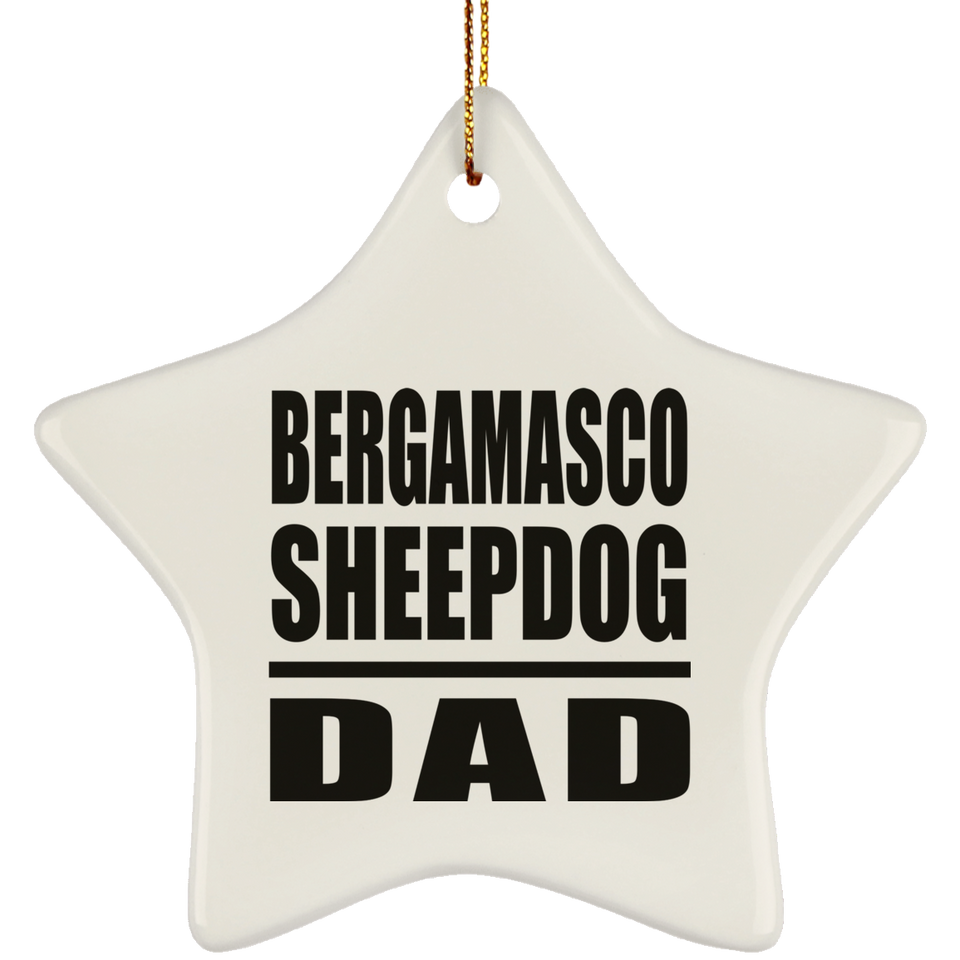 Bergamasco Sheepdog Dad - Star Ornament
