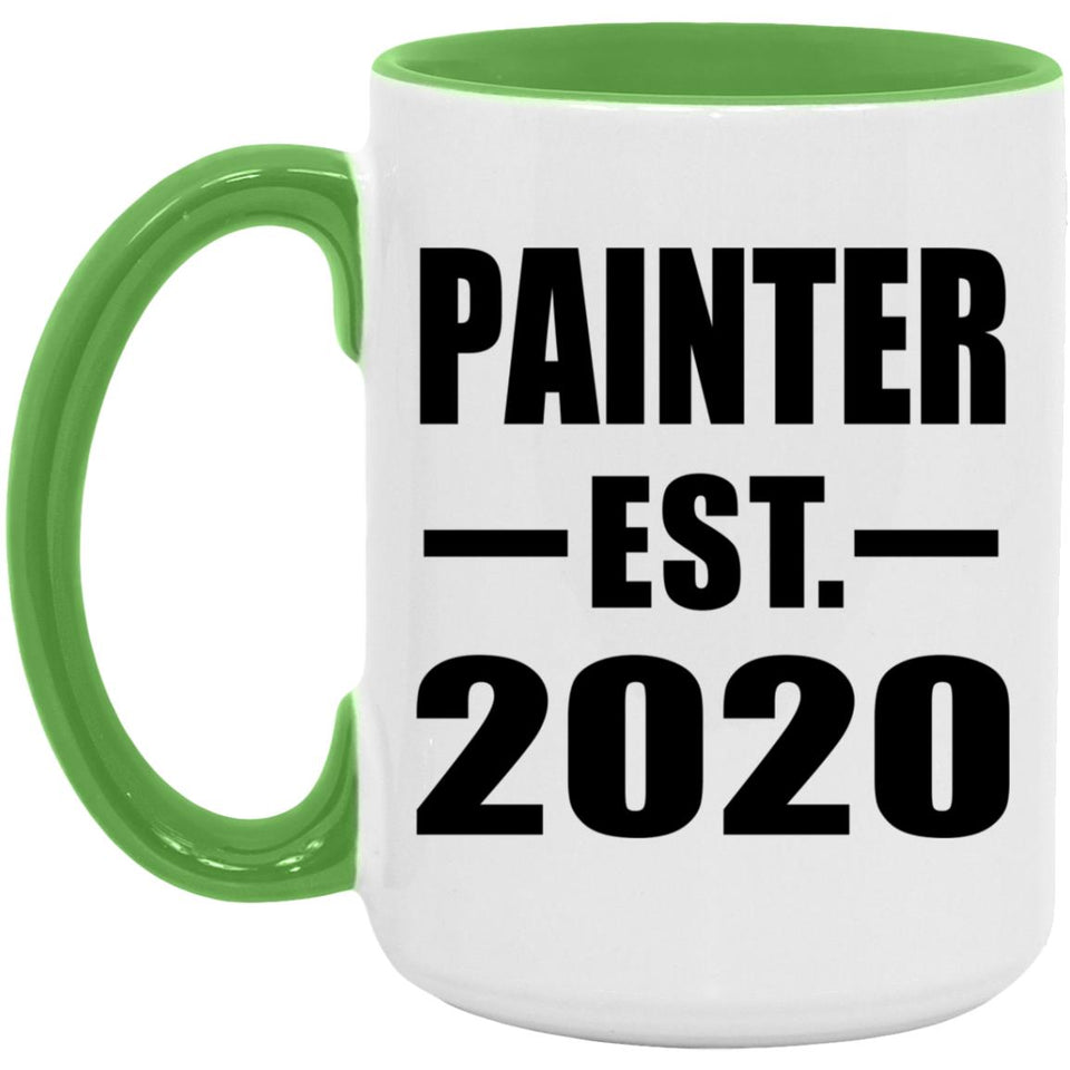 Painter Established EST. 2020 - 15oz Accent Mug Green