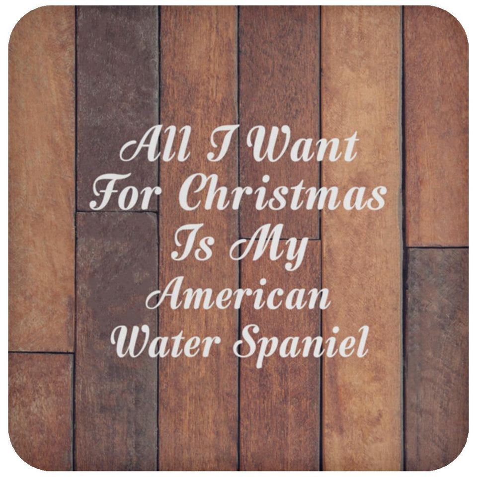 All I Want For Christmas Is My American Water Spaniel - Drink Coaster E