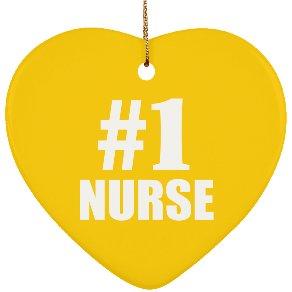 Number One #1 Nurse - Heart Ornament