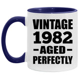 42nd Birthday Vintage 1982 Aged Perfectly - 11oz Accent Mug Purple