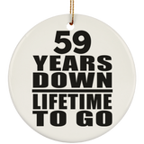 59th Anniversary 59 Years Down Lifetime To Go - Circle Ornament