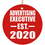 Advertising Executive Established EST. 2020 - Circle Ornament