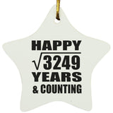 Happy 57th Anniversary Square Root of 3249 Years & Counting - Star Ornament