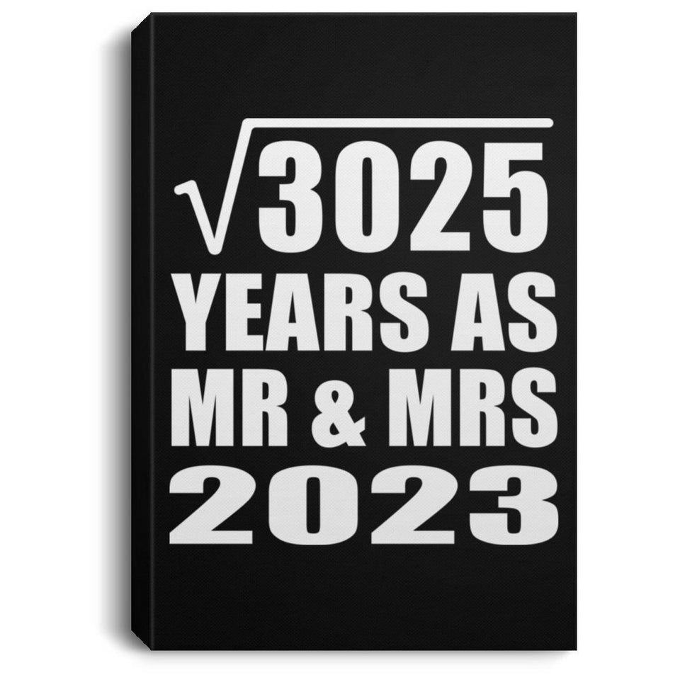 55th Anniversary Square Root of 3025 Years As Mr & Mrs 2023 - Canvas Portrait