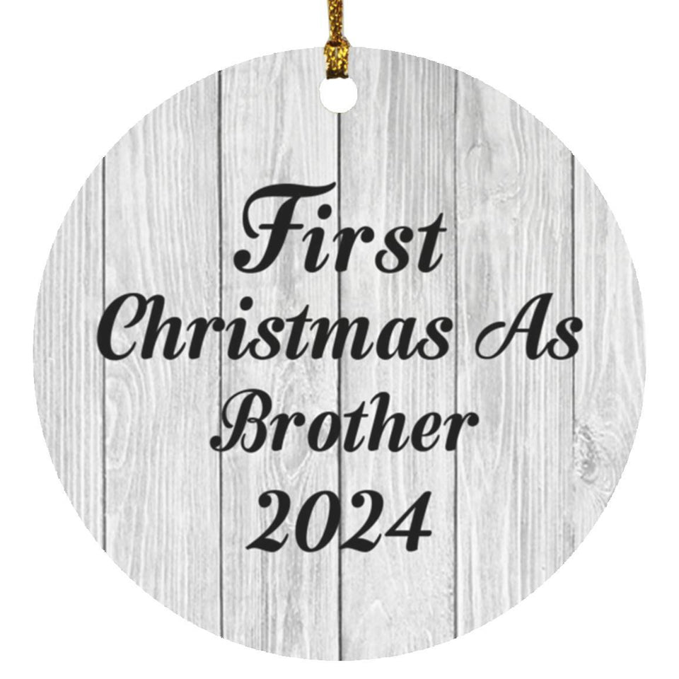 First Christmas As Brother 2024 - Circle Ornament F
