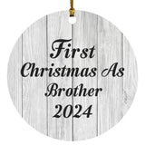 First Christmas As Brother 2024 - Circle Ornament F