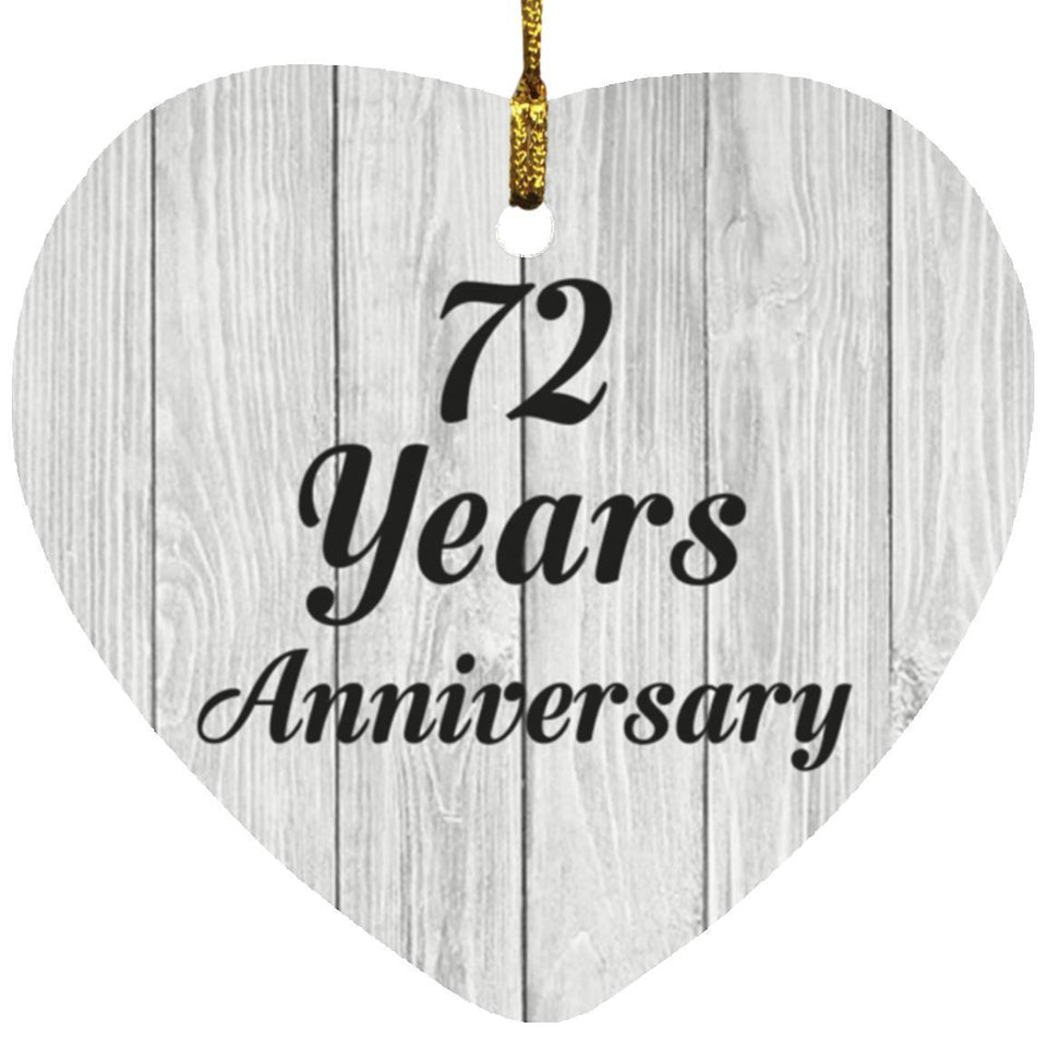 72nd Anniversary 72 Years Anniversary - Heart Ornament F
