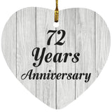 72nd Anniversary 72 Years Anniversary - Heart Ornament F