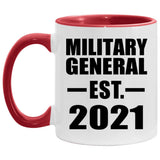 Military General Established EST. 2021 - 11oz Accent Mug Red