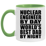 Nuclear Engineer By Day World's Best Dad By Night - 11oz Accent Mug Green