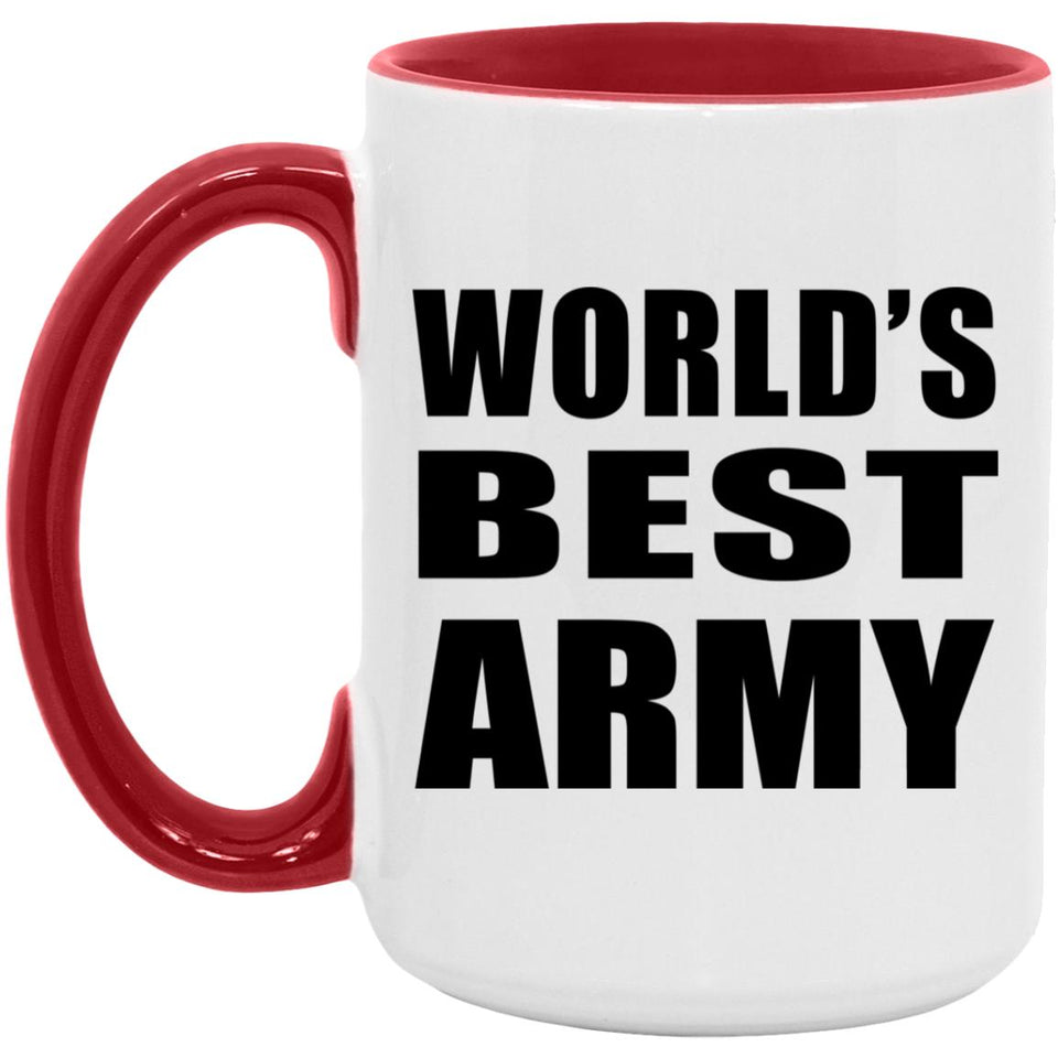 World's Best Army - 15oz Accent Mug Red