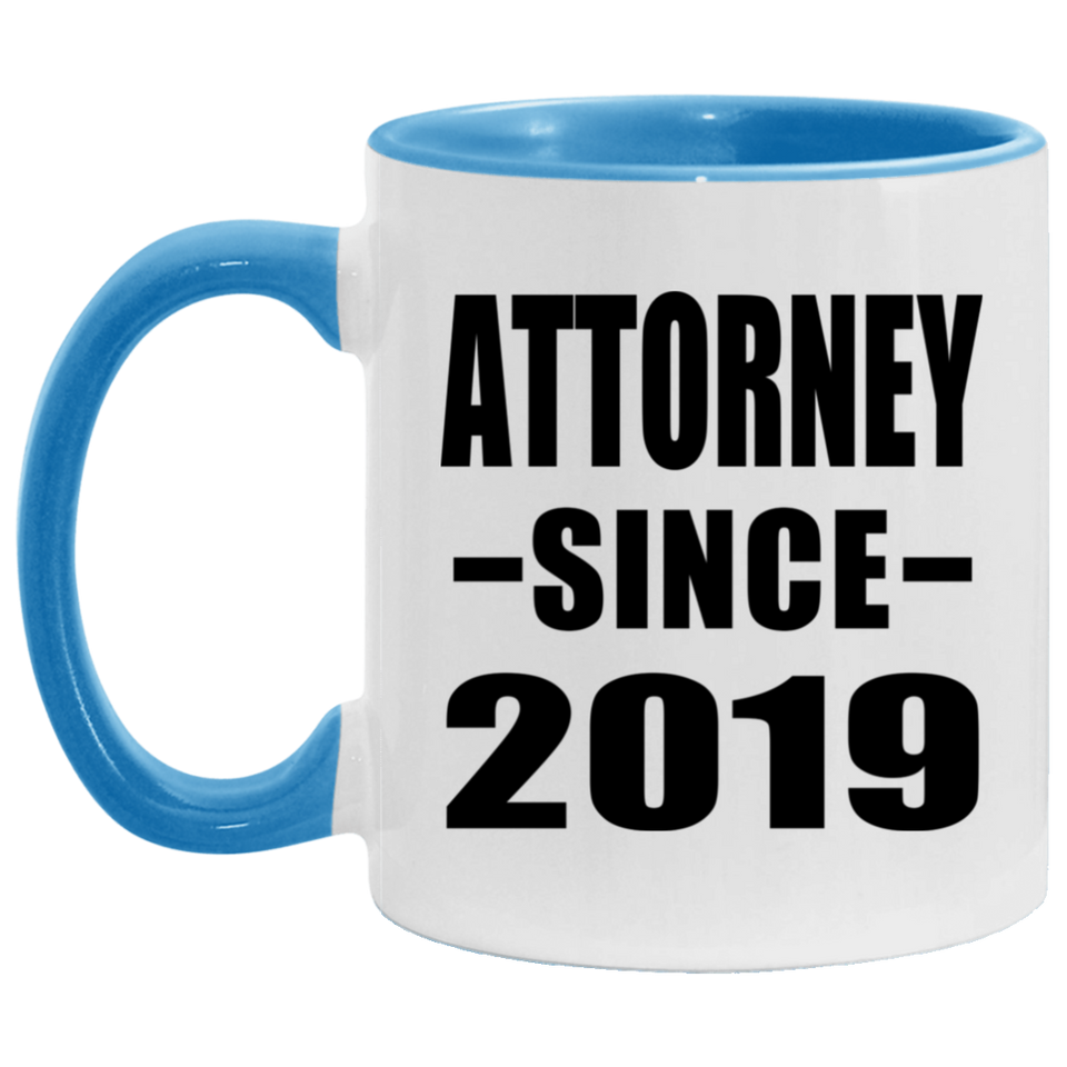 Attorney Since 2019 - 11oz Accent Mug Blue