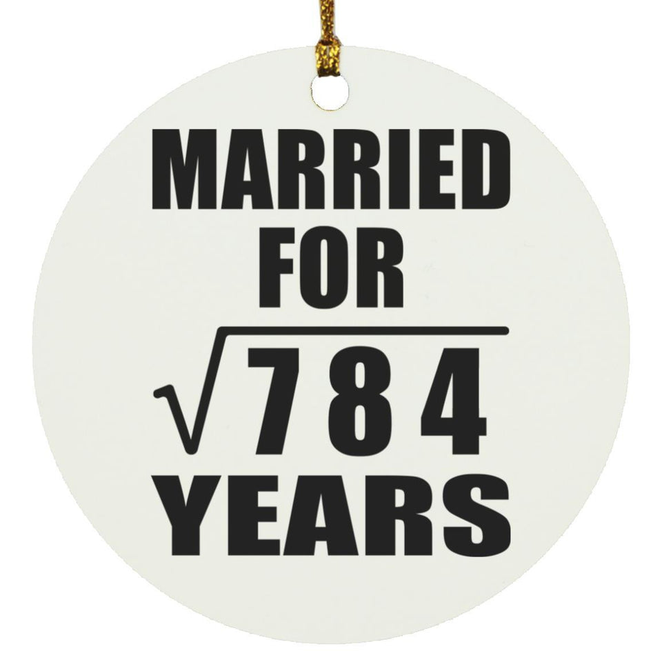 28th Anniversary Married For Square Root of 784 Years - Circle Ornament