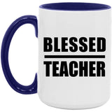 Blessed Teacher - 15oz Accent Mug Purple